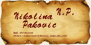 Nikolina Paković vizit kartica